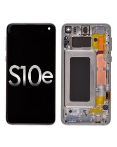 Samsung Galaxy S10e G970 OLED Screen Display with Digitizer Touch Panel and Bezel Frame (Black Frame) - Prism Black