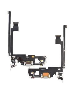 Charging Port with Flex Cable for iPhone 12 Pro Max (High Quality) - Silver - A2342 A2410 A2412 A2411