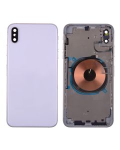 iPhone XS Max Back Housing with Small Parts installed (High Quality) - White