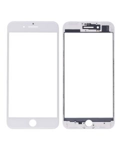 Front Screen Glass Lens with Frame for iPhone 7 Plus - White