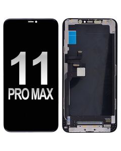 iPhone 11 Pro Max OLED Screen Display with Touch Digitizer Panel and Frame (6.5 inches)(Hard MX) - Black - A2161 | A2218 | A2220