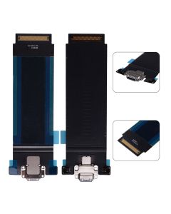 Charging Port with Flex Cable for iPad Pro (12.9 inches) 2nd Gen (Cellular Version) - Black