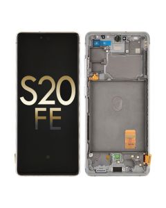 OLED Screen Digitizer Assembly with Frame for Samsung Galaxy S20 FE G780 (Service Pack) - Cloud White