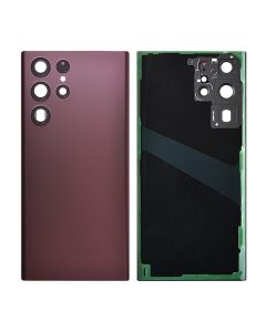 Back Cover with Camera Glass Lens and Adhesive Tape for Samsung Galaxy S22 Ultra 5G S908 (for SAMSUNG) - Burgundy