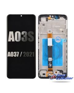 LCD Screen Digitizer Assembly for Samsung Galaxy A03S (2021) A037U (for America Version) - Black (With Frame)