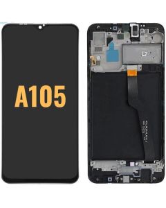 LCD Screen Display with Touch Digitizer Panel for Samsung Galaxy A10 A105U - Black(With Frame) Refurbished 