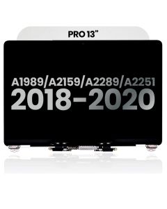 COMPLETE LCD DISPLAY ASSEMBLY COMPATIBLE FOR MACBOOK PRO 13" (A1989 / LATE 2018 / EARLY 2019) (A2159 / MID 2019) (A2289 / A2251 / MID 2020) (SPACE GRAY) OEM USED Grade A