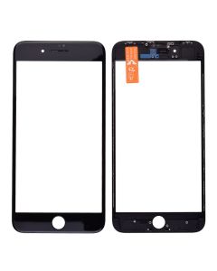 Front Screen Glass Lens with Frame for iPhone 8 Plus - Black