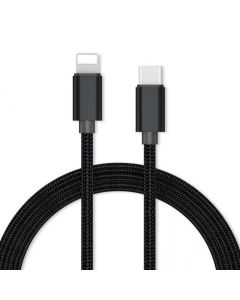 Travel - USB-C to Lightning Cable (High Quality 1m) - Black