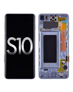 Samsung Galaxy S10 G973 OLED Screen Display with Digitizer Touch Panel and Bezel Frame (Blue Frame) - Blue