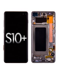 Samsung Galaxy S10 Plus G975 OLED Screen Display with Digitizer Touch Panel and Bezel Frame (Black Frame) - Black