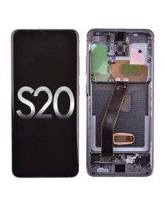 Samsung Galaxy S20 G980 S20 5G G981 OLED Screen Display with Digitizer Touch Panel and Bezel Frame - Cosmic Gray