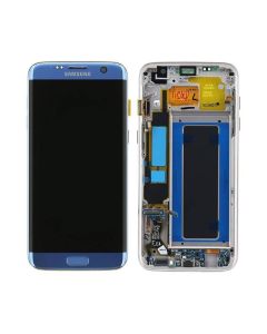 Samsung Galaxy S7 Edge G935A LCD Screen Display with Digitizer Touch Panel and Bezel Frame - Blue