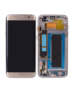 Samsung Galaxy S7 Edge G935A LCD Screen Display with Digitizer Touch Panel and Bezel Frame - Gold