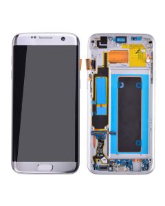 Samsung Galaxy S7 Edge G935A LCD Screen Display with Digitizer Touch Panel and Bezel Frame - Silver