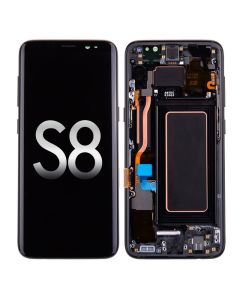 Samsung Galaxy S8 G950U LCD Screen Display with Digitizer Touch Panel and Bezel Frame (Black Frame) - Black