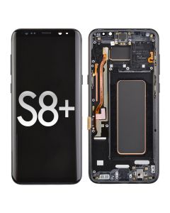 Samsung Galaxy S8 Plus G955U OLED Screen Display with Digitizer Touch Panel and Bezel Frame (Black Frame) - Black