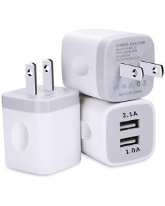 Travel - USB Wall Charger, Charging Block, Dual Port 2.1Amp Fast Wall Charger Brick Base Adapter Charging