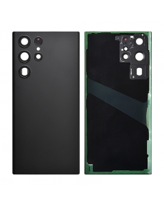 Back Cover with Camera Glass Lens and Adhesive Tape for Samsung Galaxy S22 Ultra 5G S908 (for SAMSUNG) - Phantom Black